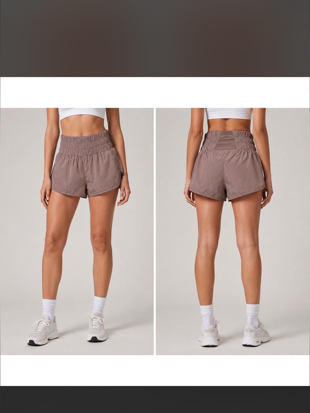 mauve-colored Free People Movement The Way Home Shorts